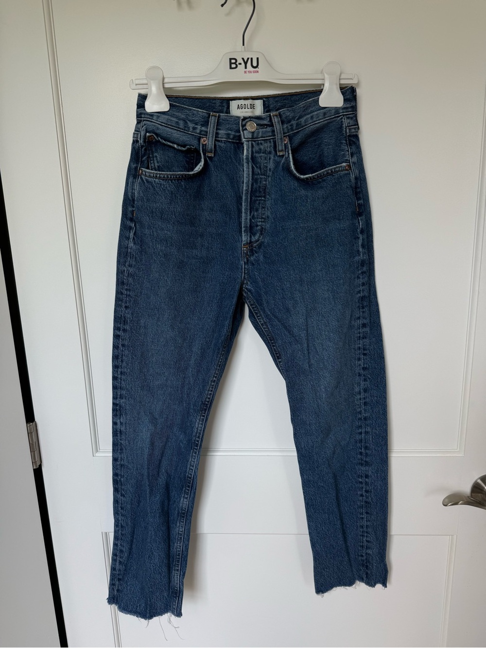 Agolde Riley High Rise Straight Crop Jeans - Sphere